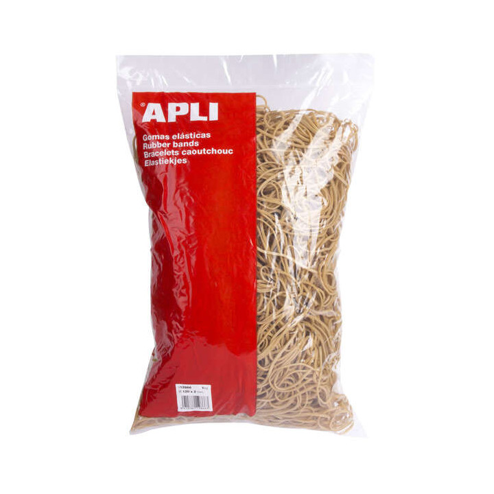 Apli Gomas Elasticas Ø 120 x 2mm - 1kg de Contenido - Gran Elasticidad y Resistencia - 70% de Caucho Natural