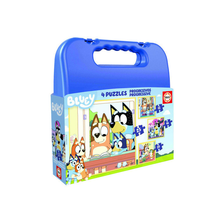 Maleta puzzles progresivos bluey 12-16-20-25 educa 19830