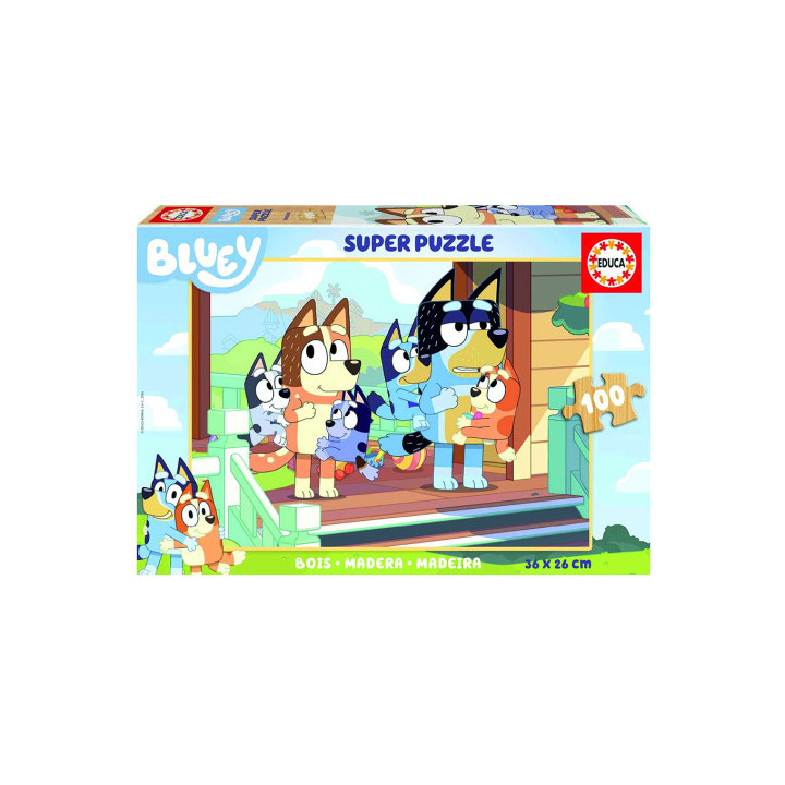 Caja puzzle madera bluey 100 piezas  educa borras 19967 educa 19967