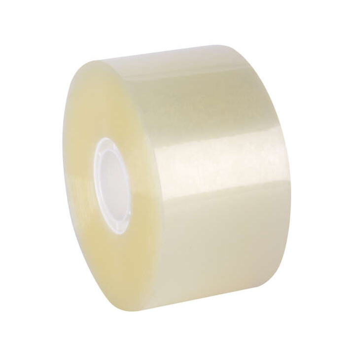 Apli Precinto Compact sin Ruido Pp Acrilico Transparente 50mm x 132m - Facil de Cortar - Adhesivo Fuerte - Resistente al Desgar