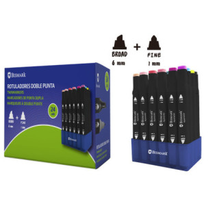 Estuche 24 rotuladores doble punta bismark 331976