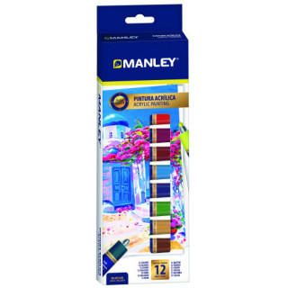 Estuche pintura acrilica 12 x 12ml manley mdv00012