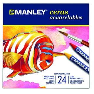 Estuche 24 ceras acuarelables manley mnq00424