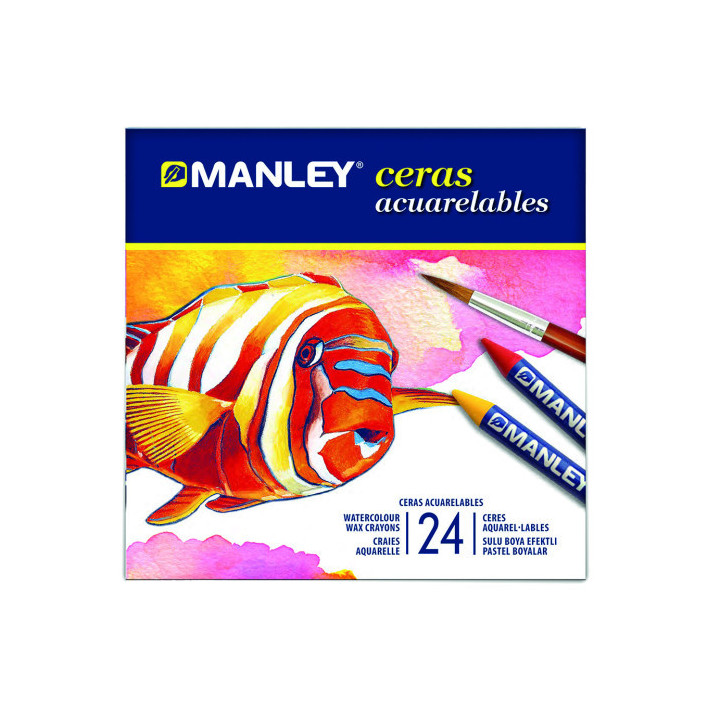 Estuche 24 ceras acuarelables manley mnq00424