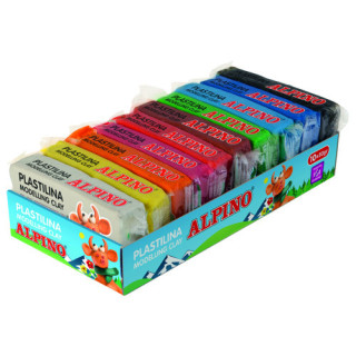 Bandeja plastilina 10 pastillas 50 grs alpino dp000202