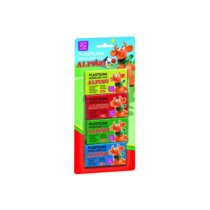 Blister 4 unidades plastilina alpino de 50 grs alpino dp000934
