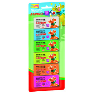Blister 6 unidades plastilina alpino 30 grs.fluorescente alpino dp000936