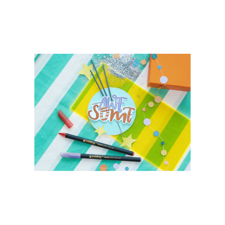 Pack 5 rotuladores 1200 glitter. básico. edding 4-1200-5-3