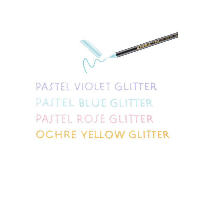 Pack 4 rotuladore 1200 glitter. pastel. edding 4-1200-4-3