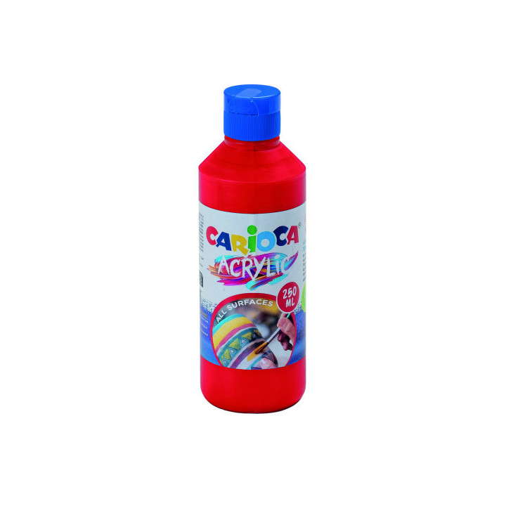 Botella pintura acrilica 250 ml. rojo carioca 40431/10