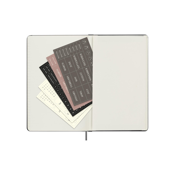 Agenda 12 meses semanal l (13 x 21 cm) negra tapa dura (atemporal) moleskine dhundb12wn301