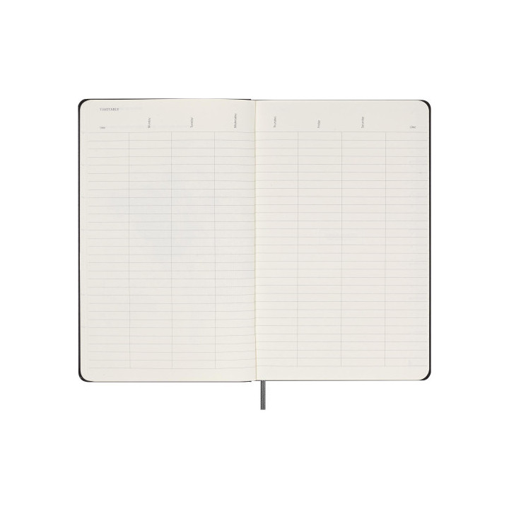 Agenda 12 meses semanal l (13 x 21 cm) negra tapa dura (atemporal) moleskine dhundb12wn301