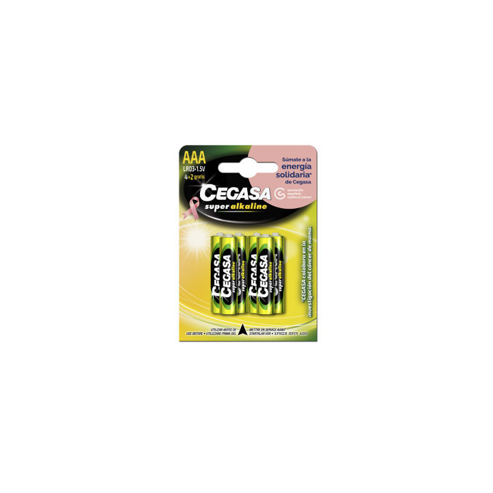 Blister 4+2 pilas super alkalinas lr03 - e92 (aaa) cancer mama cegasa 329057