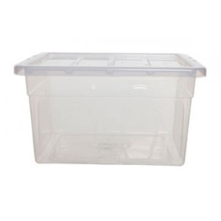 Caja de almacenaje con tapa 32 litros 36x42x30cm pp transparente archivo 2000 cp1482032 cs tp