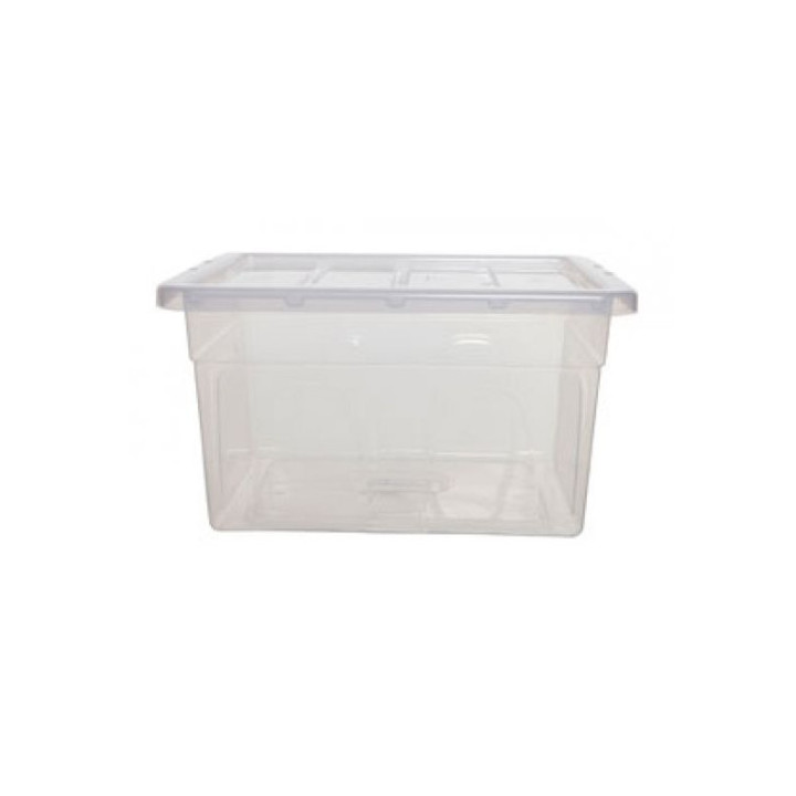 Caja de almacenaje con tapa 32 litros 36x42x30cm pp transparente archivo 2000 cp1482032 cs tp