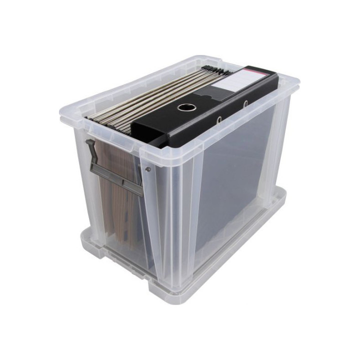 Caja de almacenaje con tapa 20 litros 28x40x26cm pp transparente archivo 2000 cp1482020 cs tp