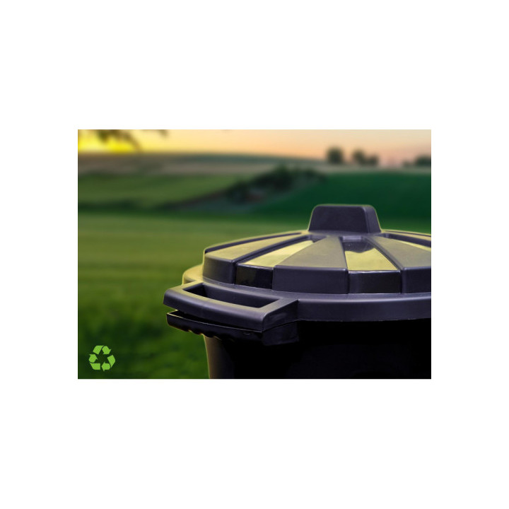 Contenedor sostenible de reciclaje con tapa 100 litros 54x64x68 cm pp negro archivo 2000 cp1426100 ne