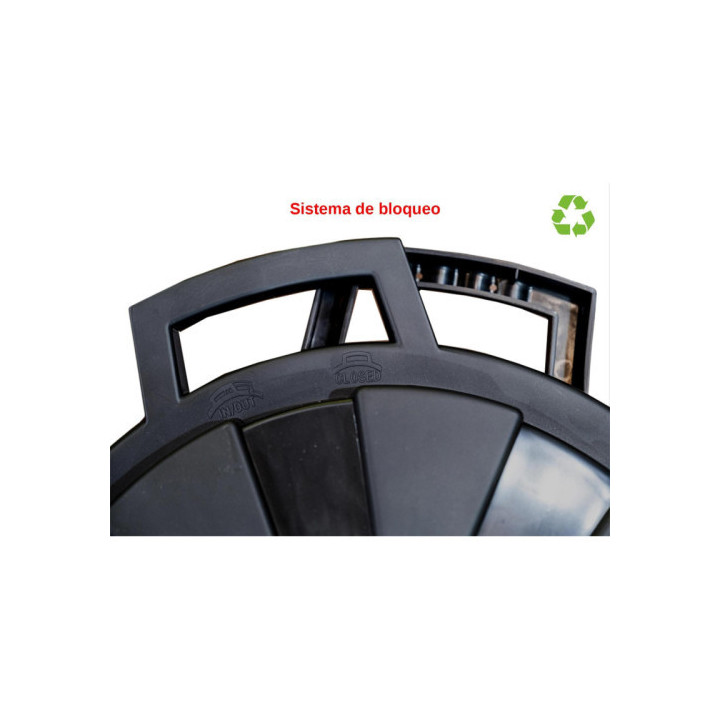 Contenedor sostenible de reciclaje con tapa 100 litros 54x64x68 cm pp negro archivo 2000 cp1426100 ne