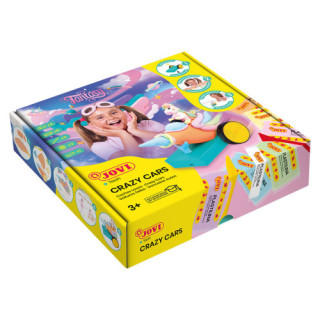 Jovitech crazy cars fantasy kit: set con 8 pastillas de plastilina colores pastel de 50g