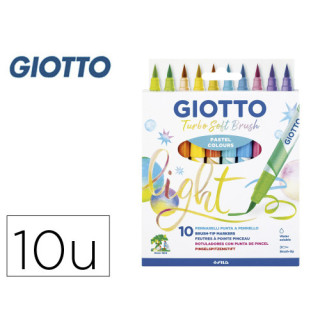 Estuche 10 uds turbo soft brush pastel giotto f426900