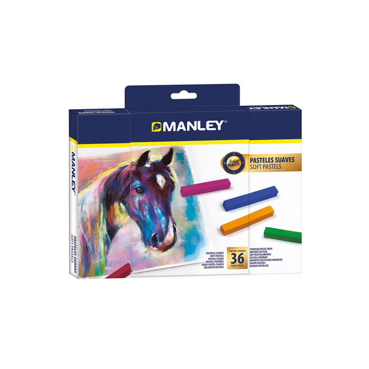 Estuche 36 soft pastels manley msp00036