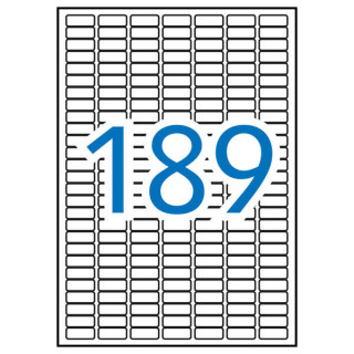 Apli Pack de 1.890 Etiquetas Rectangulares 25.4x10mm - 10 Hojas por 189 Etiquetas - Adhesivo Permanente - Cantos Romos - Aptas