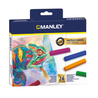 Estuche 24 soft pastels manley msp00024