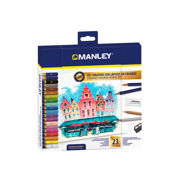 Set creativo lapices de colores 23 uds manley mla00023