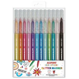 Estuche 12 glitter marker color experience alpino ar001084