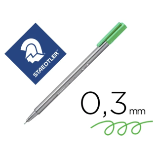 Caja de 10 rotuladores triplus fineliner 334 eco edition verde staedtler 334 r-5