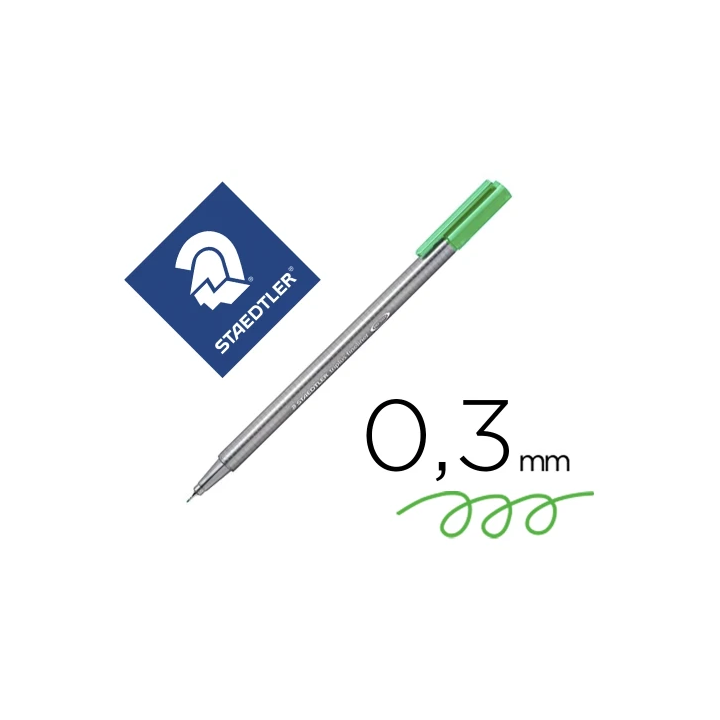 Caja de 10 rotuladores triplus fineliner 334 eco edition verde staedtler 334 r-5