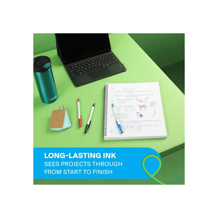 Caja 50 bolígrafos paper mate kilométrico punta mediana (1,0mm) tinta azul 80% plástico reciclado paper mate 2187702