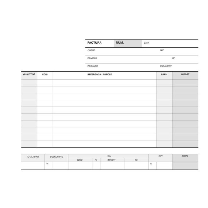 Apli Talonario Factura 1/4 Apaisado Duplicado A-64 - Papel Autocopiativo - Numeracion Secuencial - 50 Juegos por Talonario - Bl