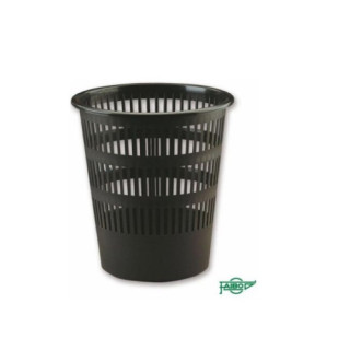 Papelera rejilla 12 l color negro plástico reciclado y reciclable faibo 307r2