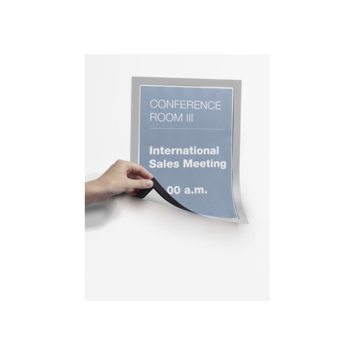 Pack 5 marcos informativos duraframe magnetic a4 plata durable 486923