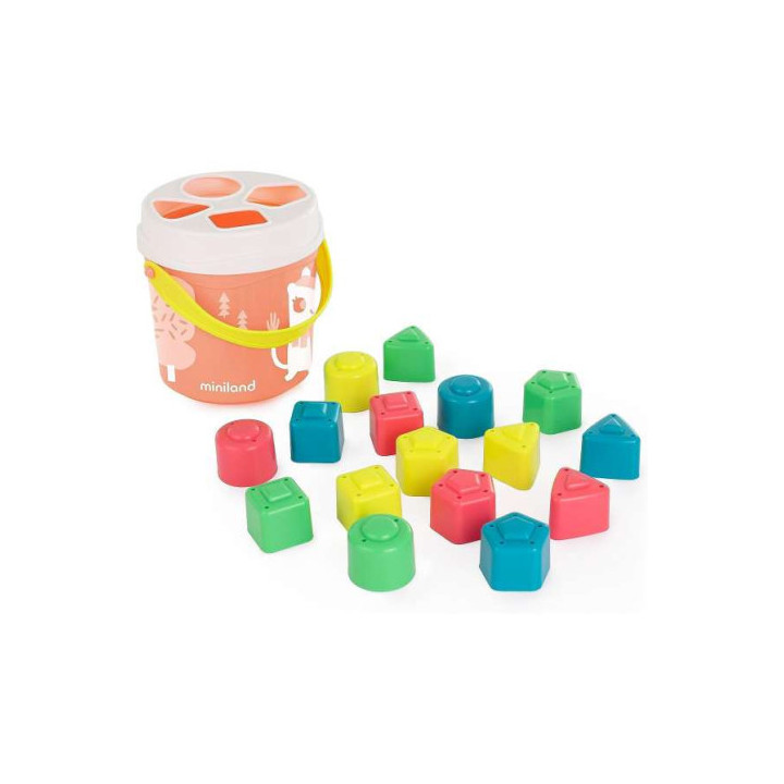 Cubo & formas encajable color salmon miniland 5005097342