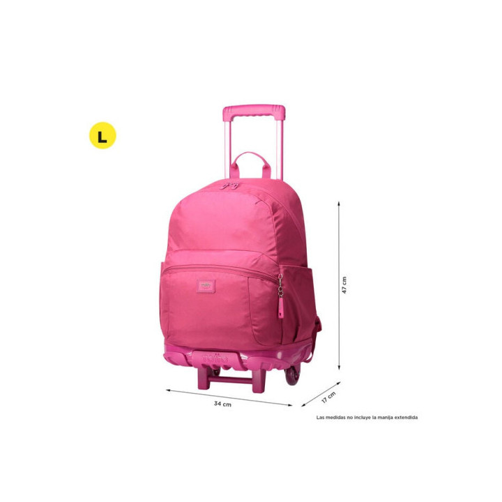 Mochila escolar con ruedas color rosa - trik totto ma03tki003-23100-m89