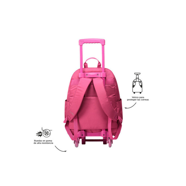 Mochila escolar con ruedas color rosa - trik totto ma03tki003-23100-m89