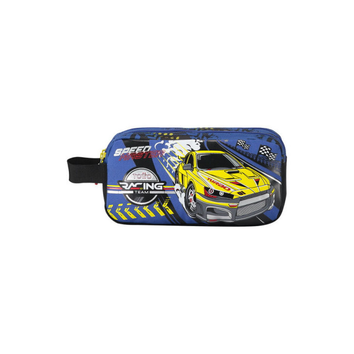 Estuche escolar de carreras de coches totto aj52vlc001-2310-6j7u