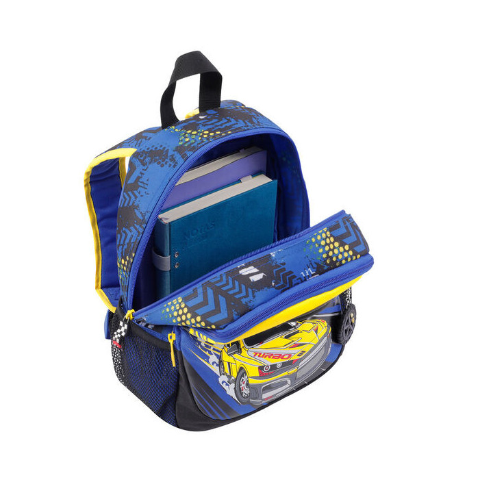 Mochila escolar pequeña de carreras de coches totto mj04vlc001-2310-6j7s