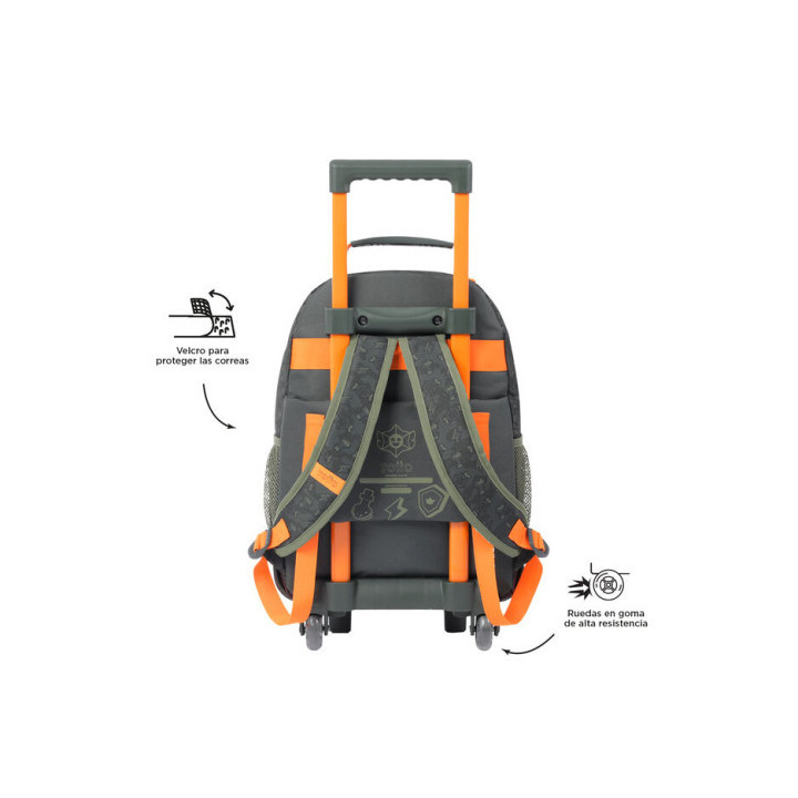 Mochila escolar con ruedas mediana de cartoons totto mj03bwm005-2310-4djm