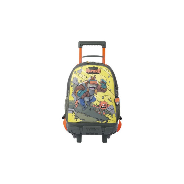 Mochila escolar con ruedas mediana de cartoons totto mj03bwm005-2310-4djm