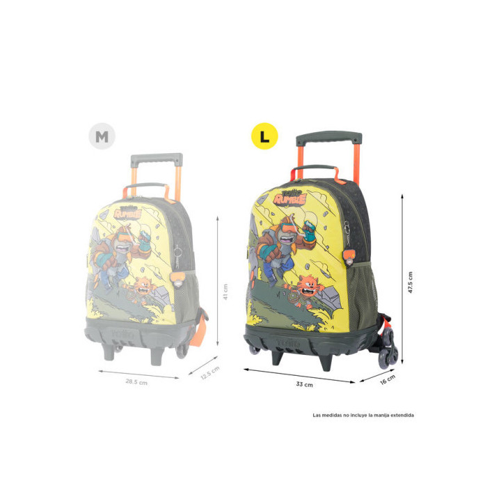 Mochila escolar con ruedas grande de cartoons totto mj03bwm003-2310-4djl