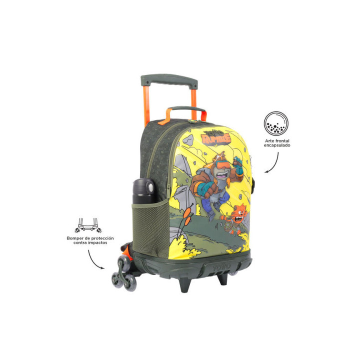 Mochila escolar con ruedas grande de cartoons totto mj03bwm003-2310-4djl
