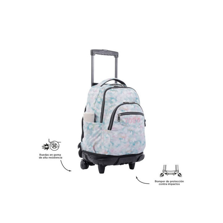 Mochila escolar con ruedas corazones pastel totto ma03eco006-2311p-4hx