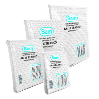 Paquete 10 bolsas air bag autoadhesiva acolchada ak-12 blanco medida interior 120x215 sam 146171