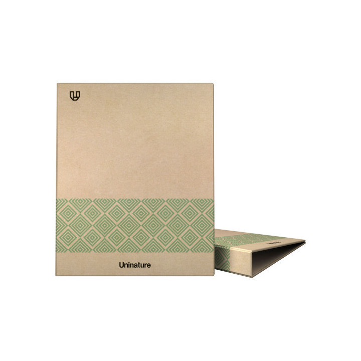 Carpeta reciclada anillas 4x25mm kraft soft a4 verde uninature 7323820