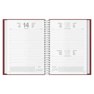Agenda 2026 segovia espiral día página 14 x 20 cm. color burdeos dohe 12734 - 26