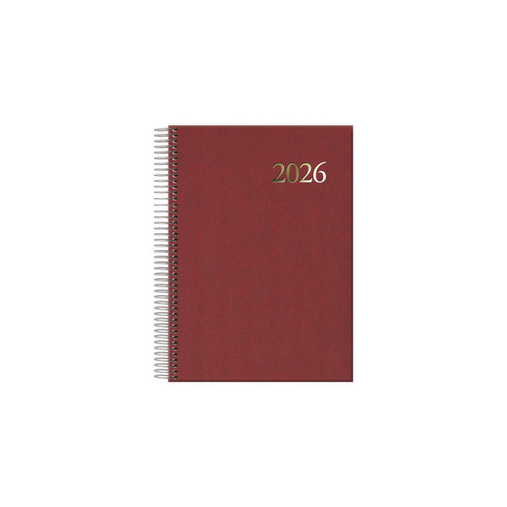 Agenda 2026 segovia espiral día página 14 x 20 cm. color burdeos dohe 12734 - 26