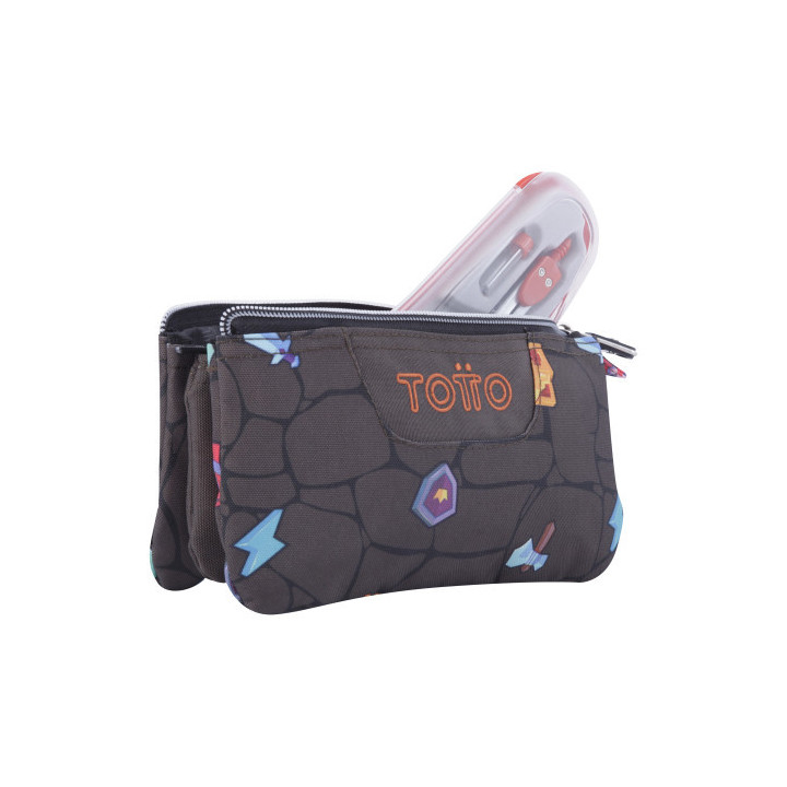 Estuche escolar tres compartimentos estampado videojuego - tablero totto ac52eco012-2210z-3y7